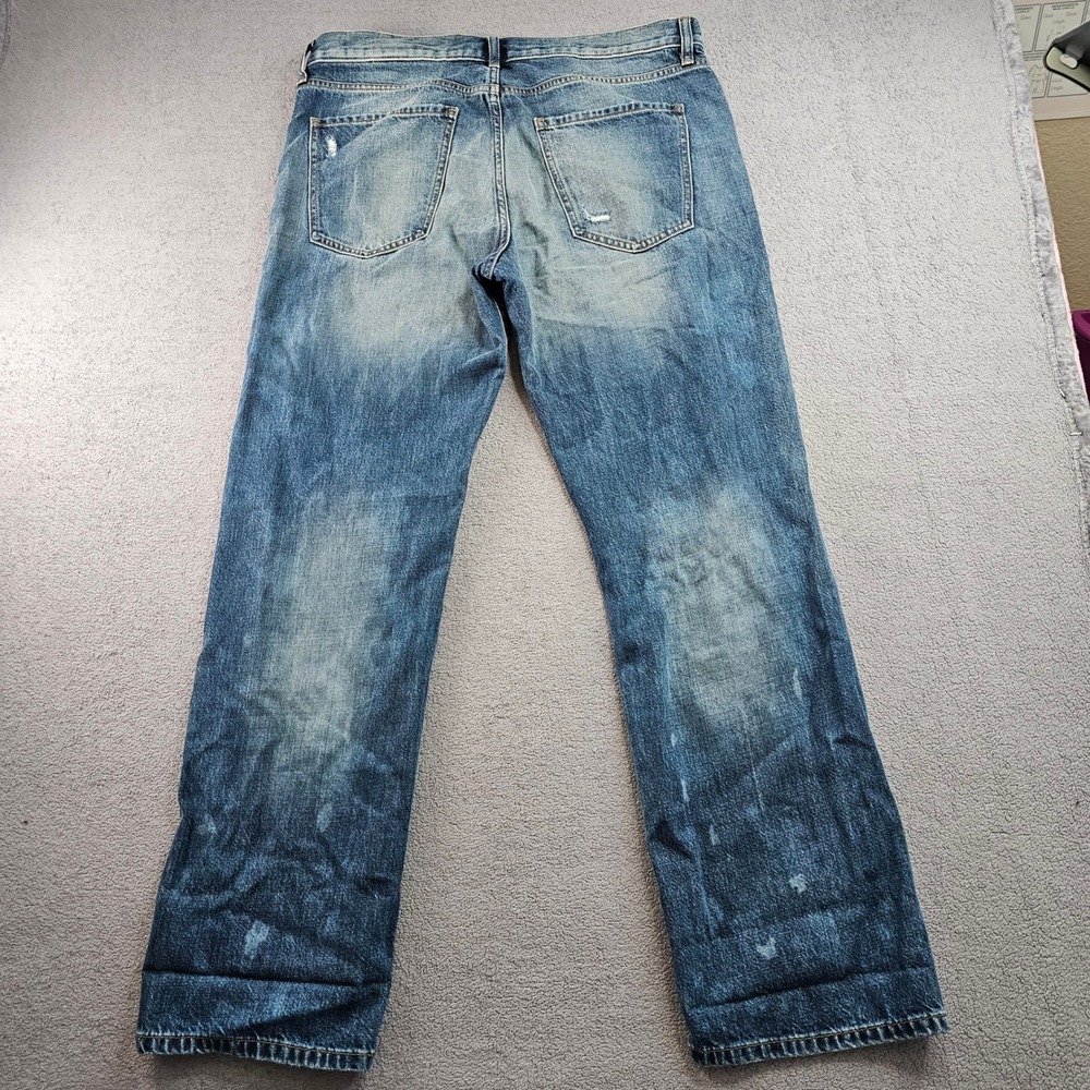 Banana Republic Boyfriend Jeans Men 31L Blue Premium Denim Streetwear Distressed - Picture 12 of 15